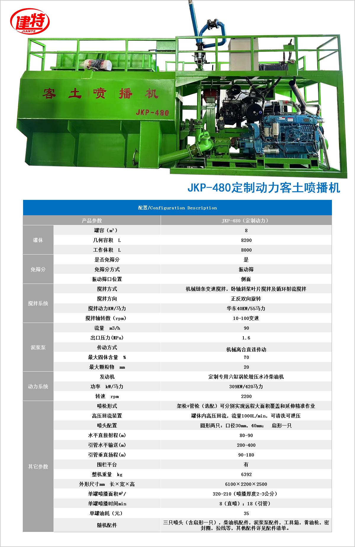 喷播机JKP-480定制动力